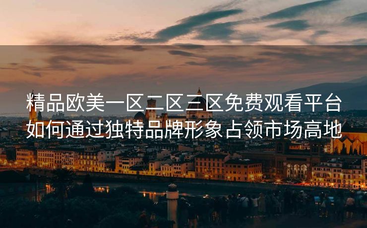 精品欧美一区二区三区免费观看平台如何通过独特品牌形象占领市场高地