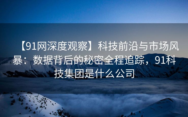 【91网深度观察】科技前沿与市场风暴：数据背后的秘密全程追踪，91科技集团是什么公司
